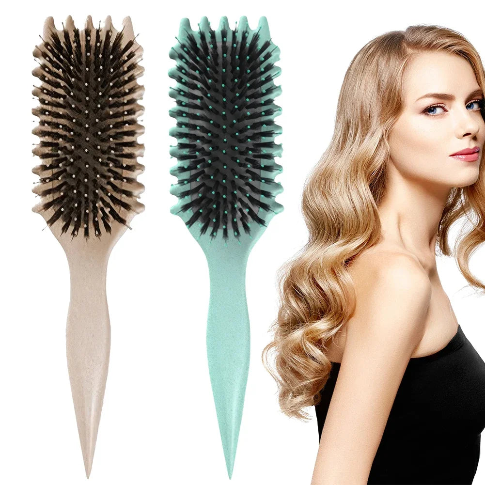 Curls Define Styling Brush Boar Bristle Detangling Hair Brush Tangled Hair Comb Shaping Defining Curls Barber Salon Styling Tool